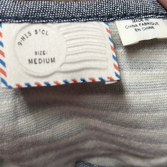 Anthropologie Postmark Navy Striped Side Slits Henley Long Tunic OB496123 - Picture 5 of 7